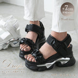 クシュクシュ厚底スニーカーサンダル