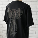 ビッグシルエットキラキラストーンTシャツ 【オーバーサイズ】【ロング丈】