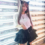 ビッグシルエットキラキラストーンTシャツ 【オーバーサイズ】【ロング丈】