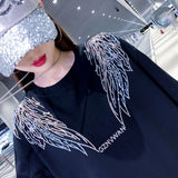 ビッグシルエットキラキラストーンTシャツ 【オーバーサイズ】【ロング丈】
