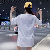 ビッグシルエットキラキラストーンTシャツ 【オーバーサイズ】【ロング丈】