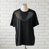 ビッグシルエットキラキラストーンTシャツ 【オーバーサイズ】【ロング丈】
