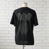 ビッグシルエットキラキラストーンTシャツ 【オーバーサイズ】【ロング丈】