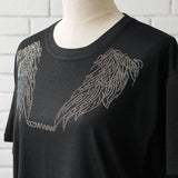 ビッグシルエットキラキラストーンTシャツ 【オーバーサイズ】【ロング丈】