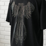 ビッグシルエットキラキラストーンTシャツ 【オーバーサイズ】【ロング丈】