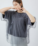 【10/23 10:59までの特別価格】チュールレイヤードTシャツ