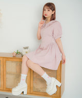 【10/23 10:59までの特別価格】サイドレースアッププレッピーワンピース