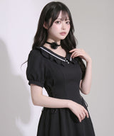 【10/23 10:59までの特別価格】サイドレースアッププレッピーワンピース