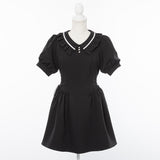 【10/23 10:59までの特別価格】サイドレースアッププレッピーワンピース