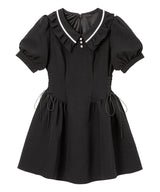 【10/23 10:59までの特別価格】サイドレースアッププレッピーワンピース