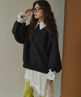 2wayフリルドッキングボンディングスウェット