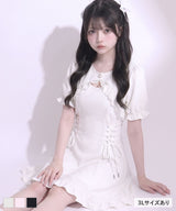 【10/23 10:59までの特別価格】サイドレースアップボレロドッキングスウェットワンピース