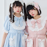 【10/23 10:59までの特別価格】ハートポケットリボンフリルワンピース