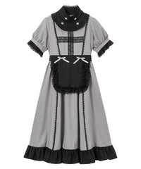 ロング　グレー×ブラック