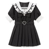 ミニ　白襟×ブラック