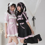 フリルたっぷりメイドジャージワンピース