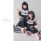 フリルたっぷりメイドジャージワンピース