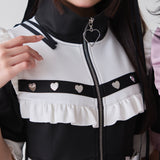 フリルたっぷりメイドジャージワンピース