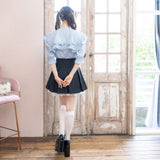 ビッグセーラーフリル襟ブラウス#シワになりにくい