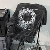 ビッグシルエットUSED風Tシャツ 【オーバーサイズ】【ロング丈】