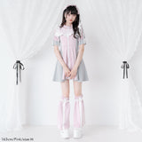 【10/23 10:59までの特別価格】ヨークメッシュレースアップジャージワンピース