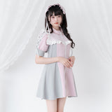 【10/23 10:59までの特別価格】ヨークメッシュレースアップジャージワンピース