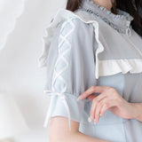 【10/23 10:59までの特別価格】ヨークメッシュレースアップジャージワンピース