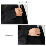 リネンライク軽やかジャケット+パンツ2点セットスーツ