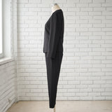 リネンライク軽やかジャケット+パンツ2点セットスーツ