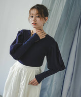【10/23 10:59までの特別価格】2wayパフスリーブリボンニット
