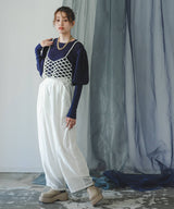 【10/23 10:59までの特別価格】2wayパフスリーブリボンニット