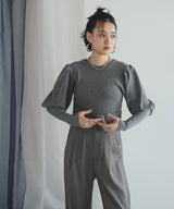 【10/23 10:59までの特別価格】2wayパフスリーブリボンニット