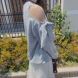 【10/23 10:59までの特別価格】オープンショルダーリボンプルオーバー【大きいサイズ有】