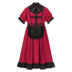 ロング　レッド×ブラック