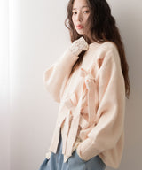 【10/23 10:59までの特別価格】Wリボンスリットニット