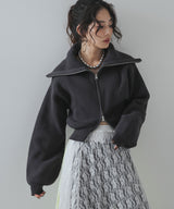 【10/23 10:59までの特別価格】ダブルジップビッグカラーカーデニット