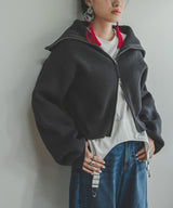 【10/23 10:59までの特別価格】ダブルジップビッグカラーカーデニット