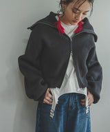 【10/23 10:59までの特別価格】ダブルジップビッグカラーカーデニット