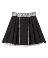 【10/23 10:59までの特別価格】ウエストレースパールフリルスカート