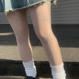 【メール便】キラキラスター柄シアータイツ