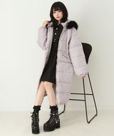 ファー付きハートスタッズロングダウンコート