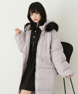 ファー付きハートスタッズロングダウンコート