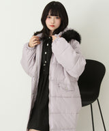 ファー付きハートスタッズロングダウンコート