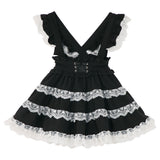 【10/23 10:59までの特別価格】お嬢様風ロリータレースティアードジャンパースカート