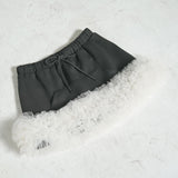 【10/23 10:59までの特別価格】裾シフォンミニスカート