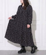 【10/23 10:59までの特別価格】【3L~6L】フラワーティアードワンピース【大きいサイズ】