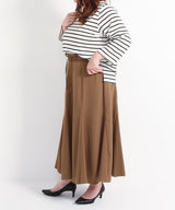 【10/23 10:59までの特別価格】【3L~6L】ウエストゴムフレアマーメイドスカート【大きいサイズ】