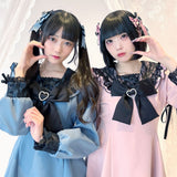 レース重ねセーラーリボンセットアップ