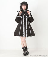 【10/23 10:59までの特別価格】丸襟ヨークリボンフリルコート