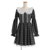 【10/23 10:59までの特別価格】レースフリルクラシカルチェックワンピース